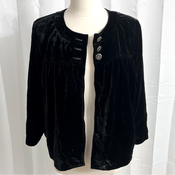 Style & Co. Jackets & Blazers - Style & Co. Women's Velvet Cape Three Silver Button Closure, Black, Size 14